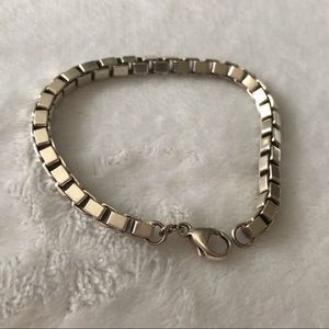 Sterling silver box-link bracelet